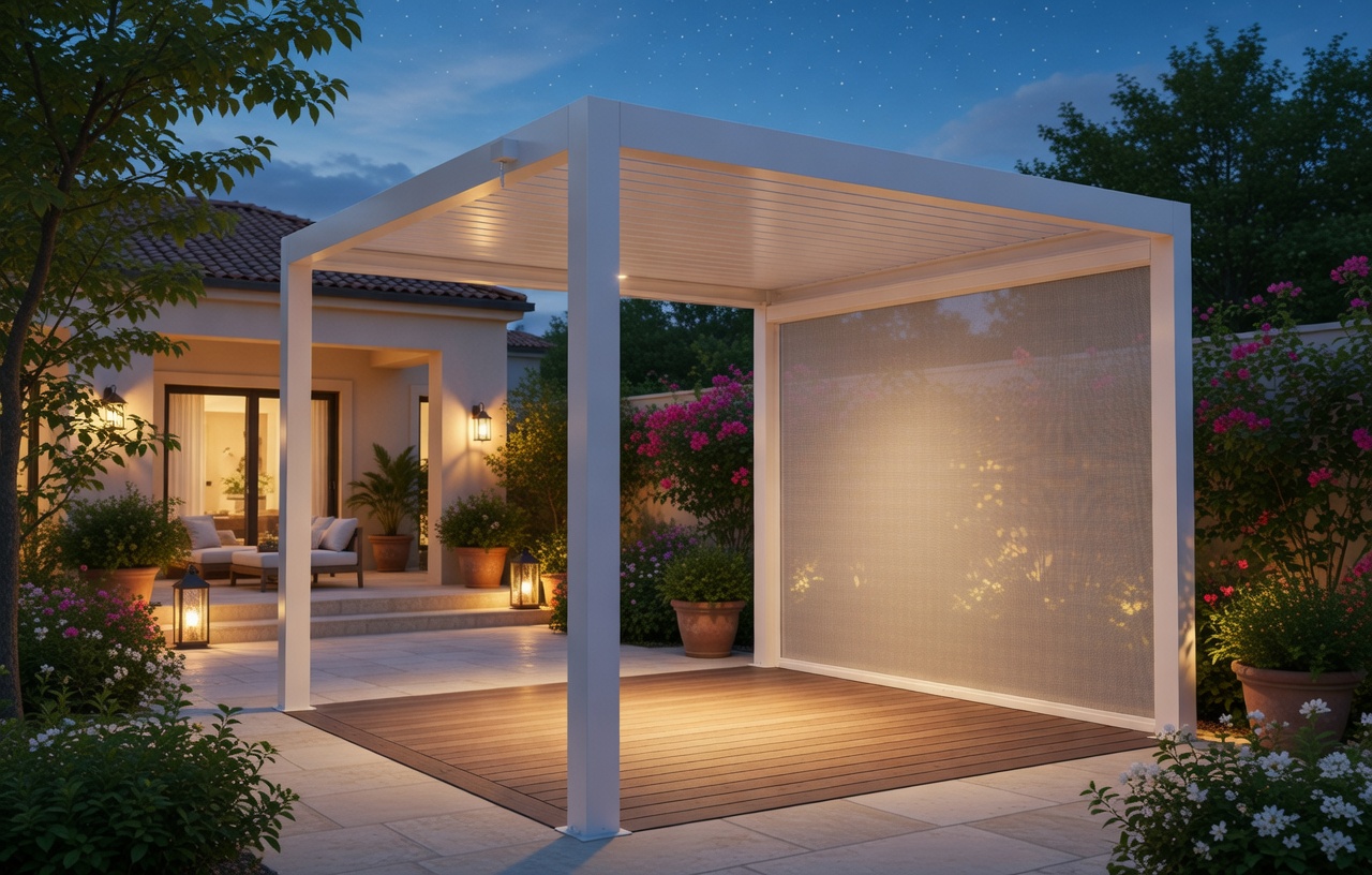 wbest pergola 120B-4 at night