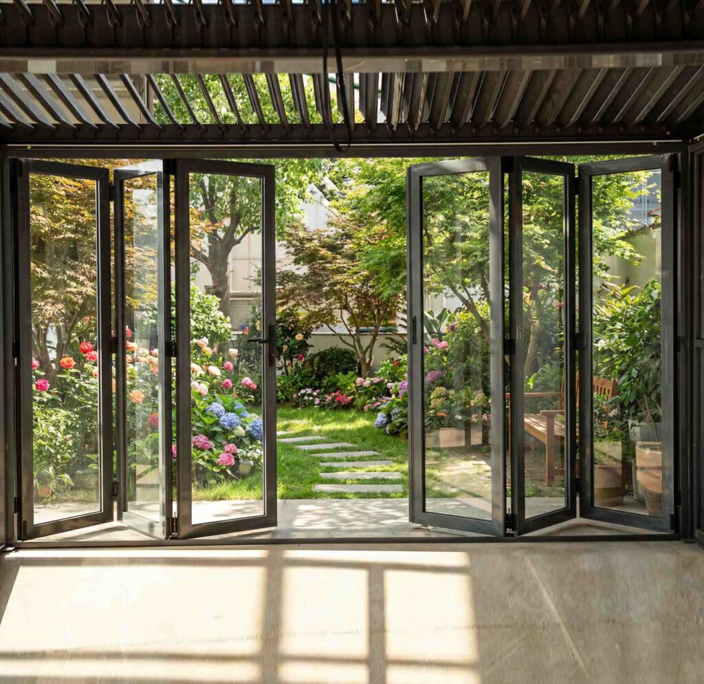 foldable glass sliding door for pergola (2)